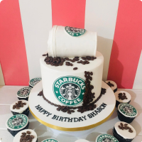 Sharon's Starbucks Coffee Custom Cake