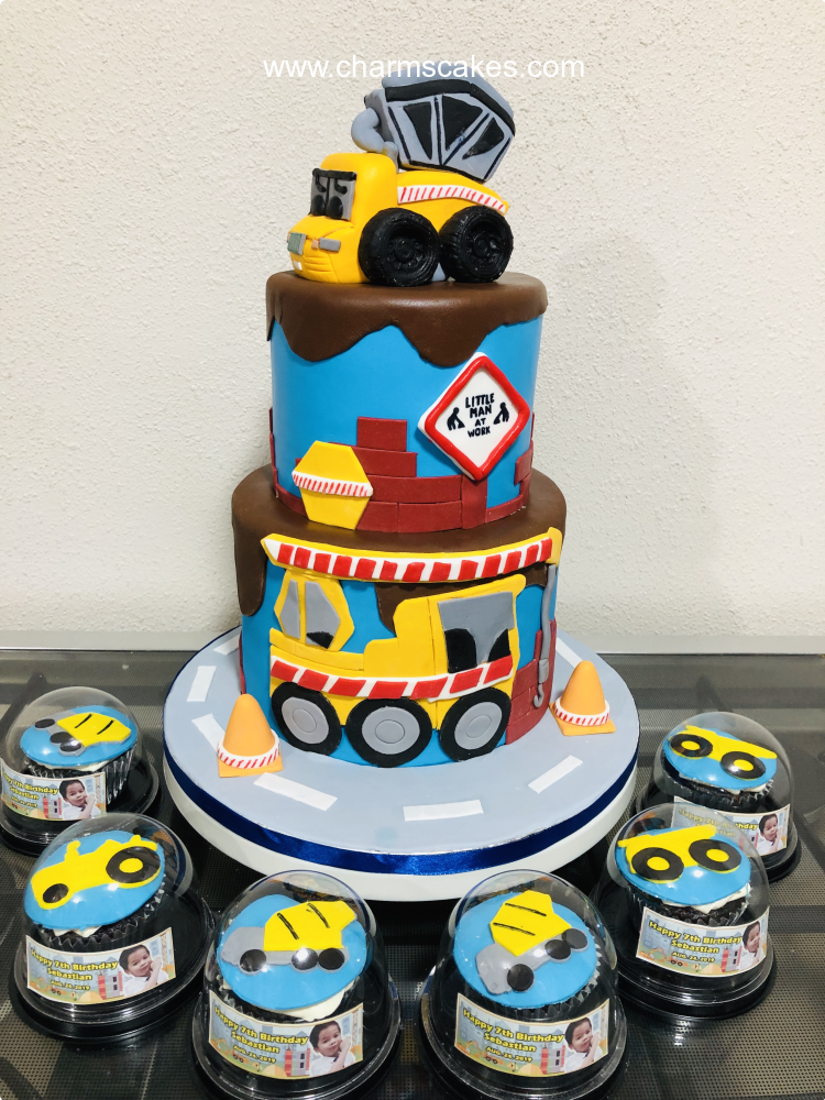 Dumper Construction Site Custom Cake