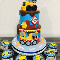 Dumper Construction Site Custom Cake