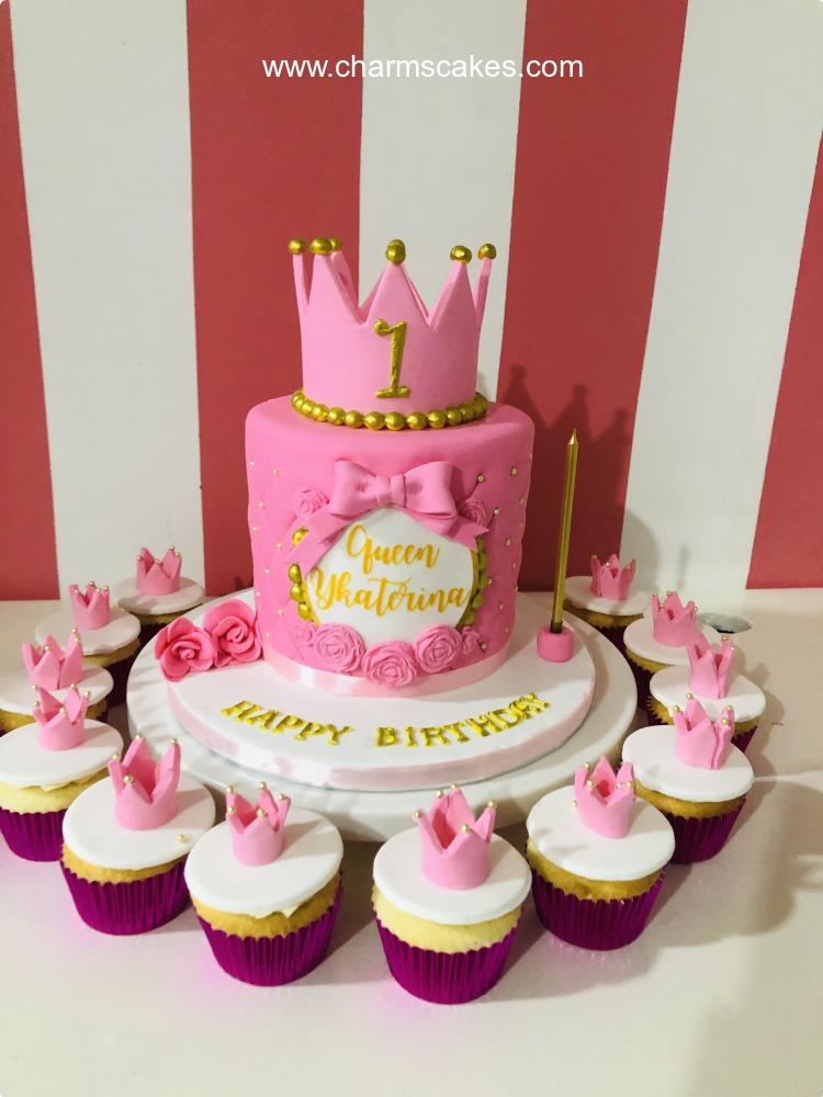 Pink Crown Crowns Custom Cake