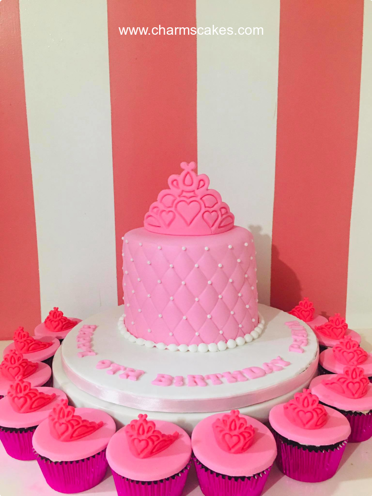 Pink Crown Crowns Custom Cake