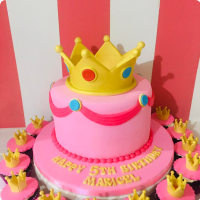 Colored Crown Crowns Custom Cake