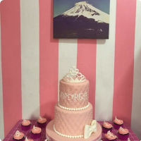 Pink and white Crown Debut Custom Cake