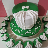 White Dress Debut Custom Cake