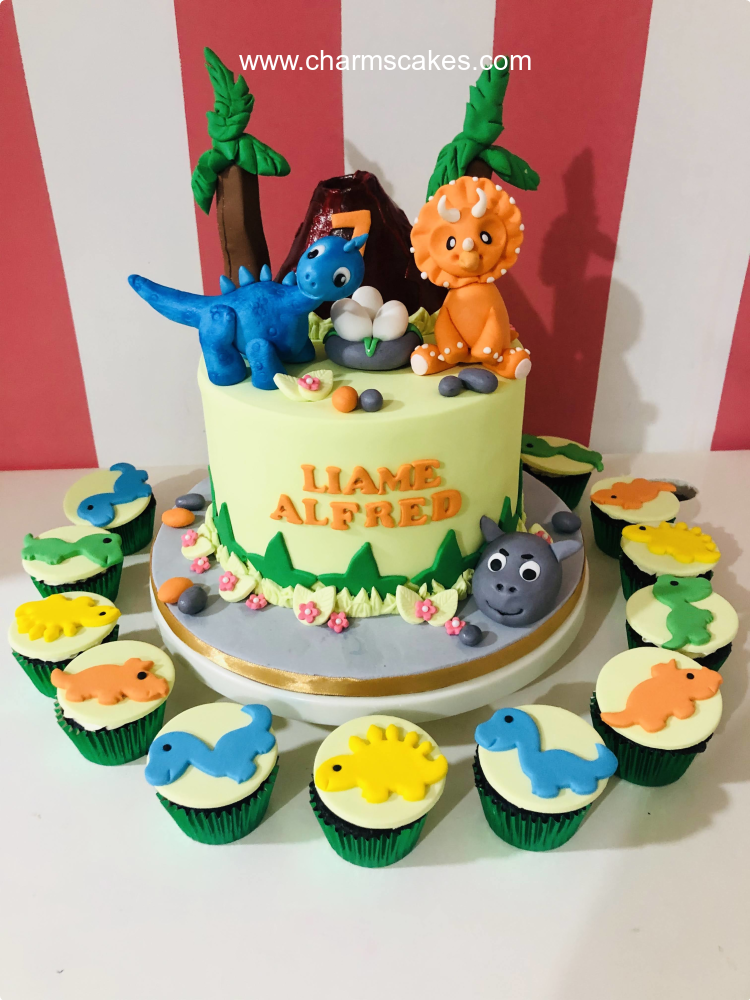 The Number Dinosaur Cake - Simply Cupcakes