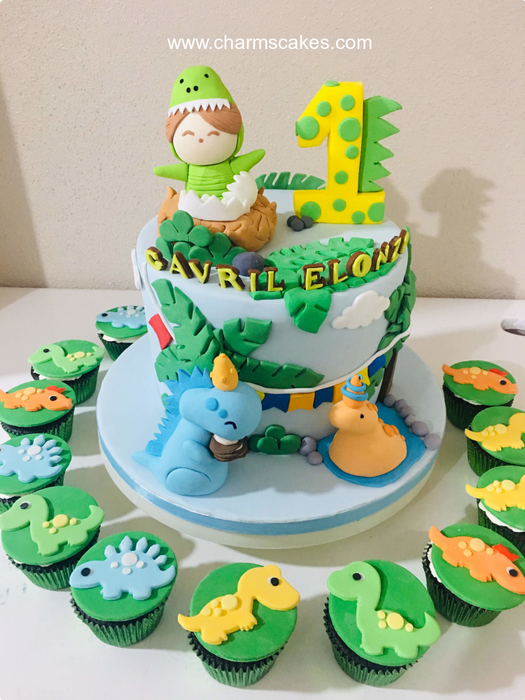 Egg Hatch Dinosaurs Custom Cake