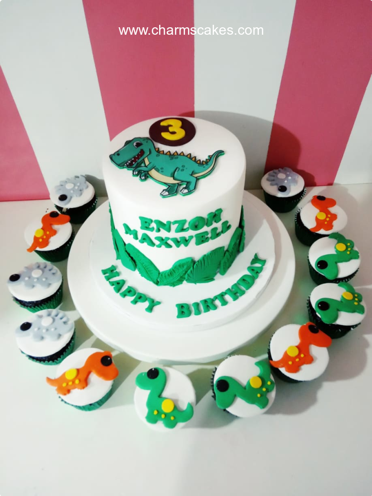 Enzoh Dinosaurs Custom Cake