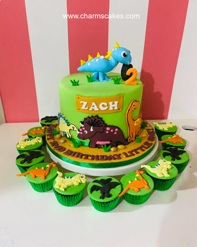 Zach Dinosaurs Custom Cake