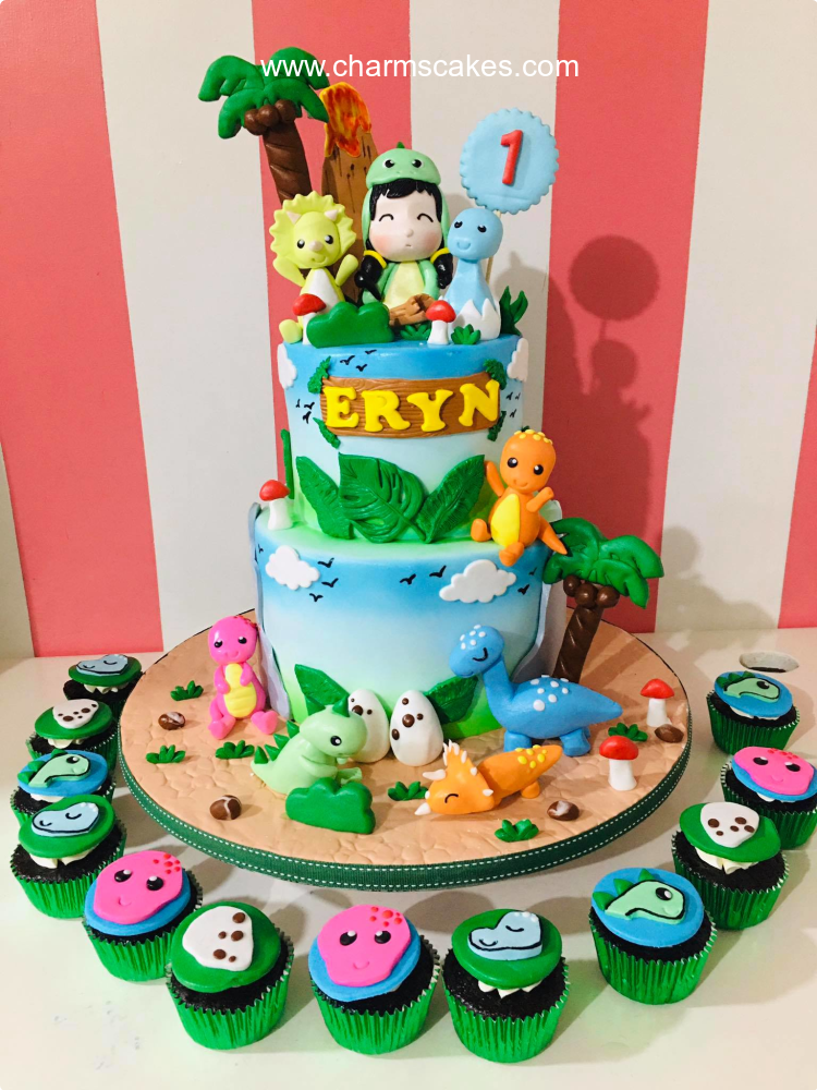Eryn Dinosaurs Custom Cake