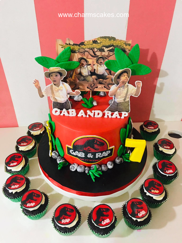 Amazing Gab & Rap Dinosaurs Custom Cake