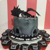 Dragon Castle Dinosaurs Custom Cake