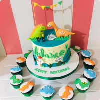 Dino Party Dinosaurs Custom Cake
