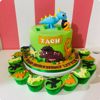 Zach Dinosaurs Custom Cake