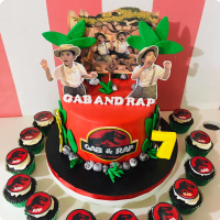 Amazing Gab & Rap Dinosaurs Custom Cake