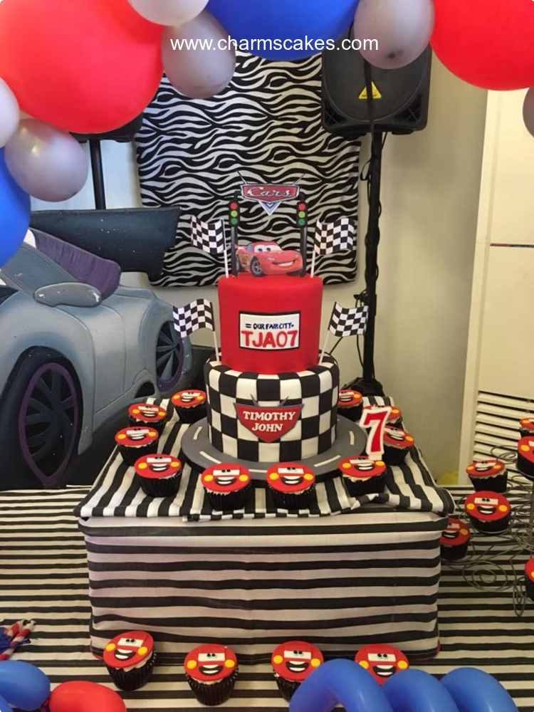 Disney Cars 2 Tier Disney Cars Custom Cake