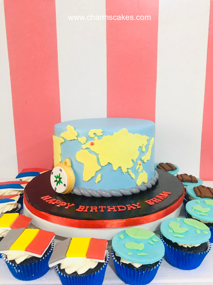 Bram's World Travel For Fathers Custom Cake