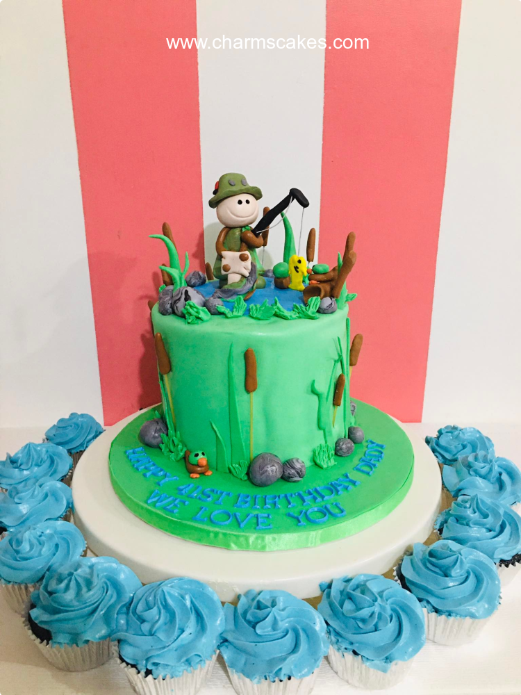 Fisherman Dad's For Fathers Custom Cake