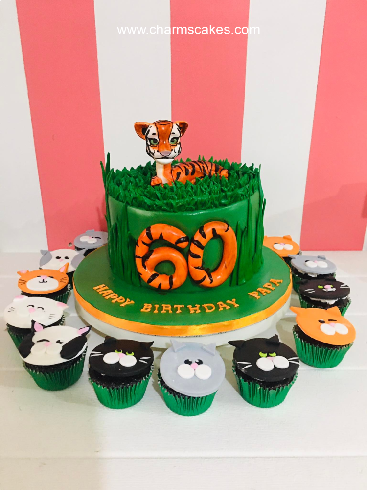 60th Jungle Adventure For Fathers Custom Cake