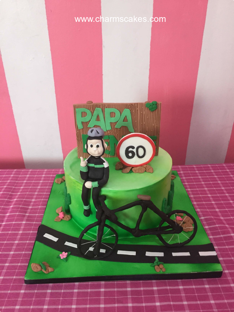 Cyclist For Fathers Custom Cake