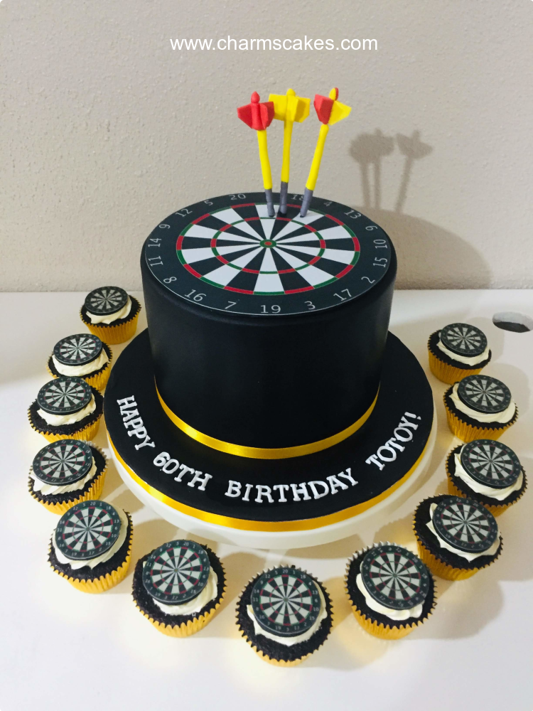 Dart Board For Fathers Custom Cake