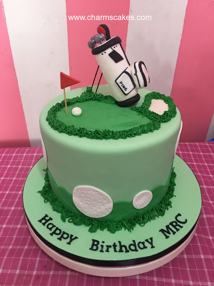 Golf Set For Fathers Custom Cake