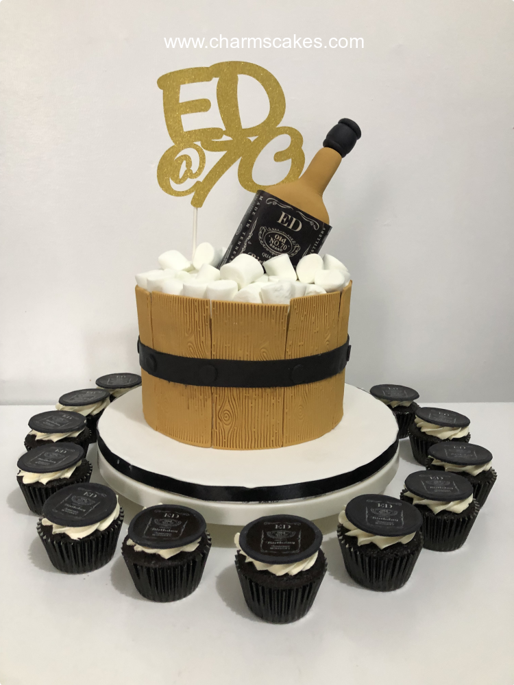 Jack Daniels (Barrel) For Fathers Custom Cake