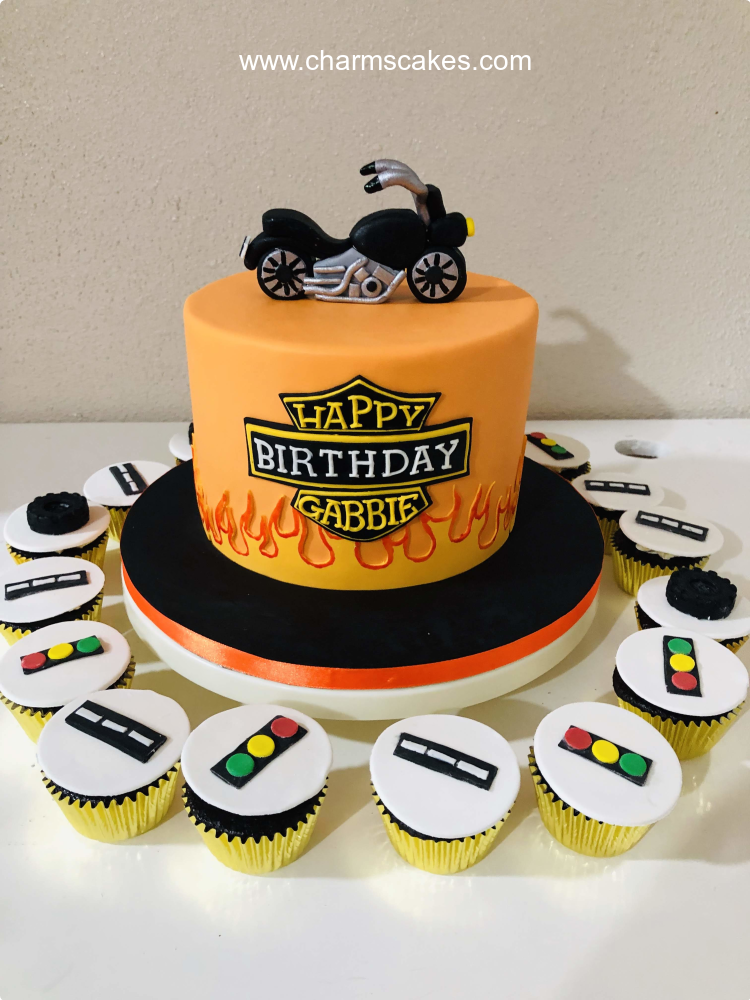 Harley Davidson Motor For Fathers Custom Cake