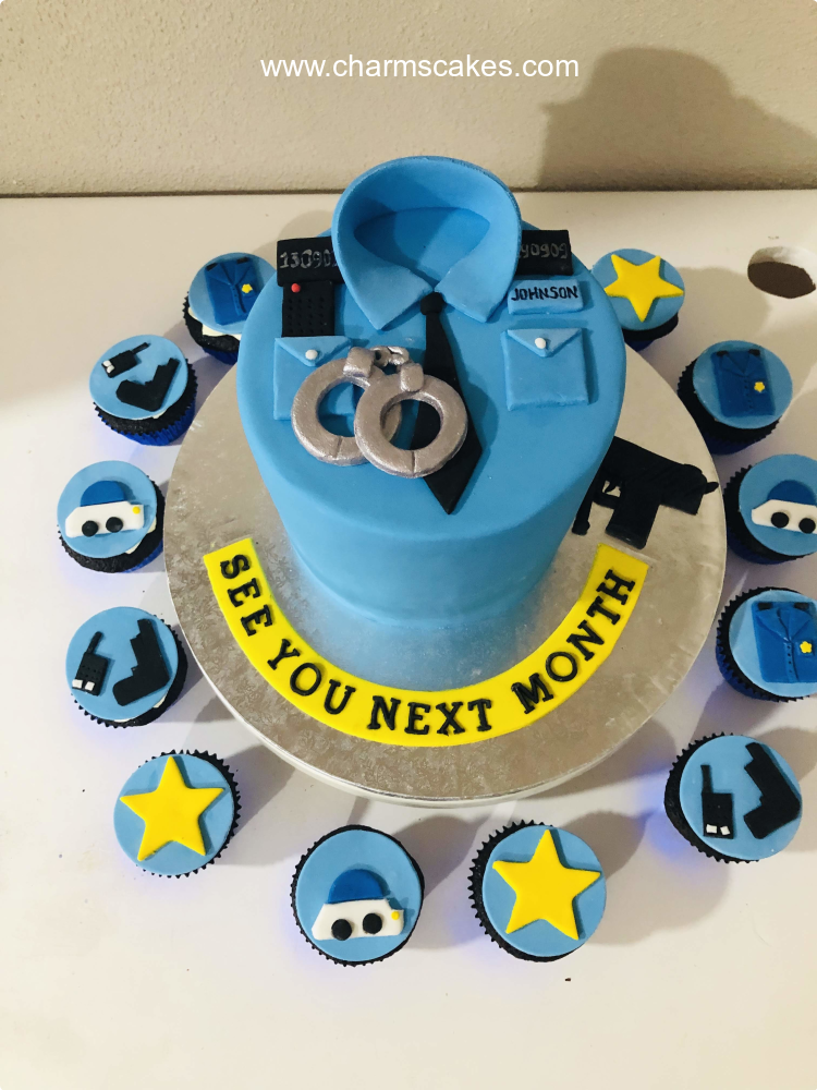 Police For Fathers Custom Cake