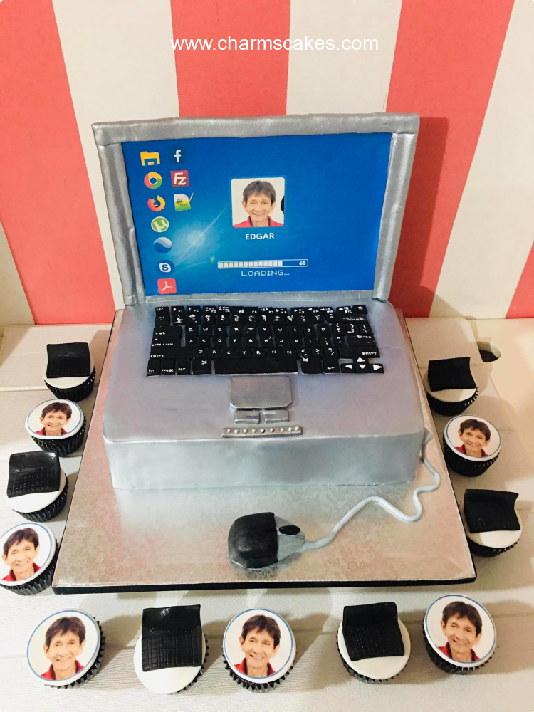 Laptop Ni Edgar For Fathers Custom Cake