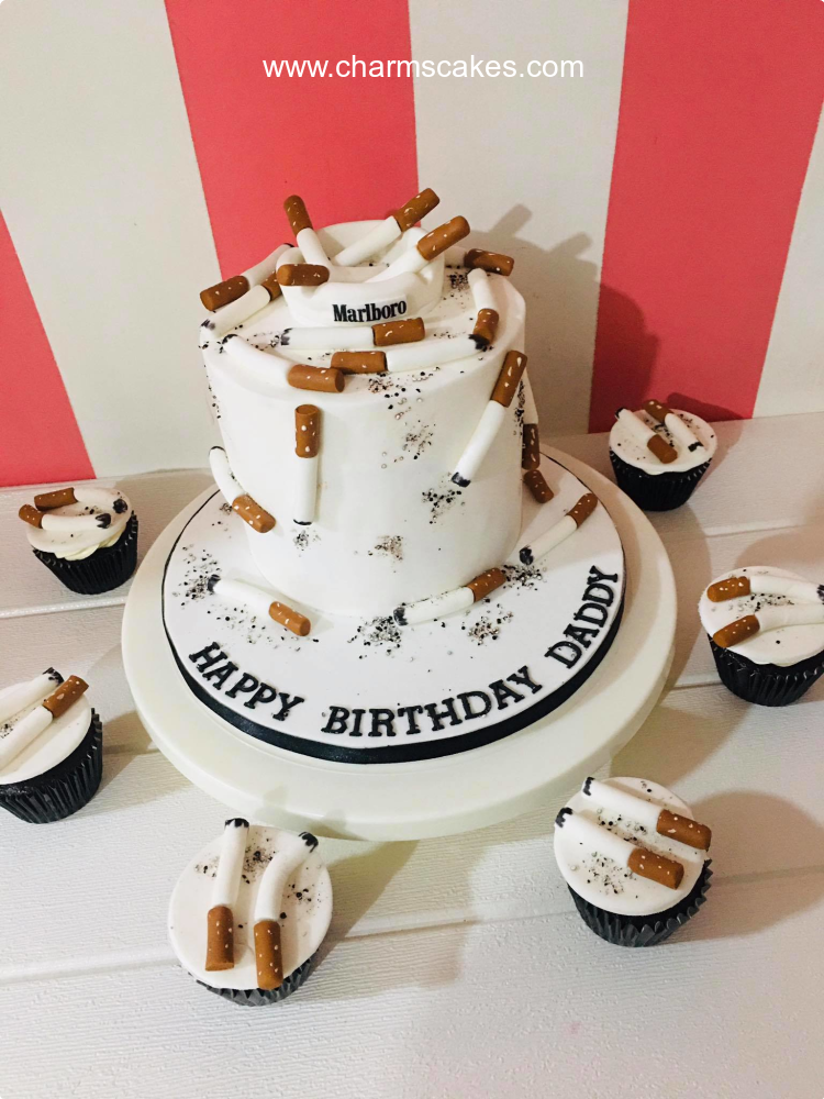 Smokers For Fathers Custom Cake