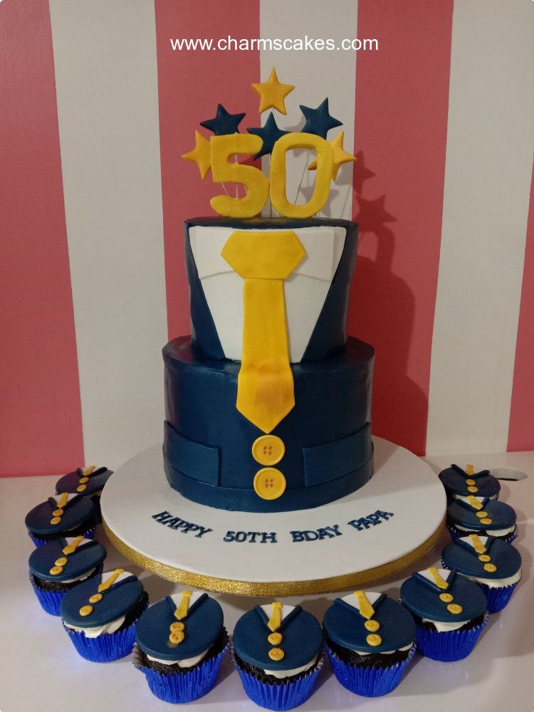 Papa @ 50th For Fathers Custom Cake