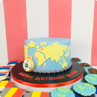 Bram's World Travel For Fathers Custom Cake