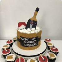 Cigarettes and Drinks For Fathers Custom Cake