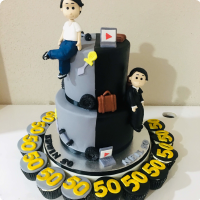 Twin Brothers For Fathers Custom Cake