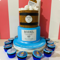 Blue Barrel For Fathers Custom Cake