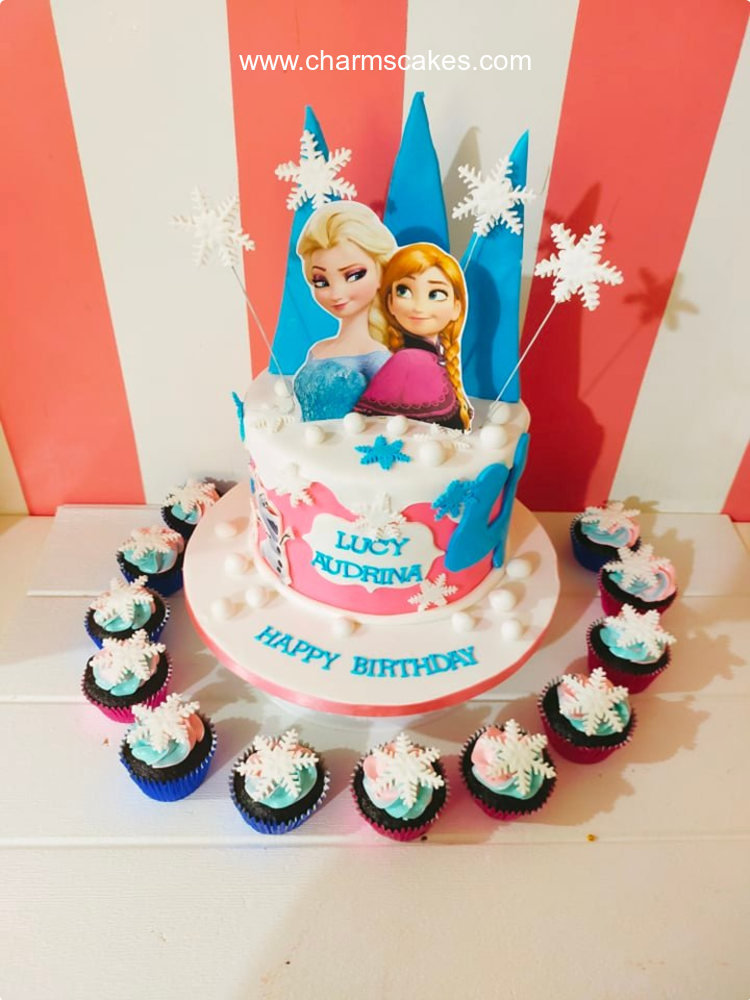 Lucy's Pink Frozen Custom Cake