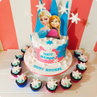 Lucy's Pink Frozen Custom Cake