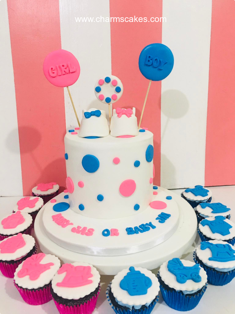 Jas' Gender Reveal Custom Cake