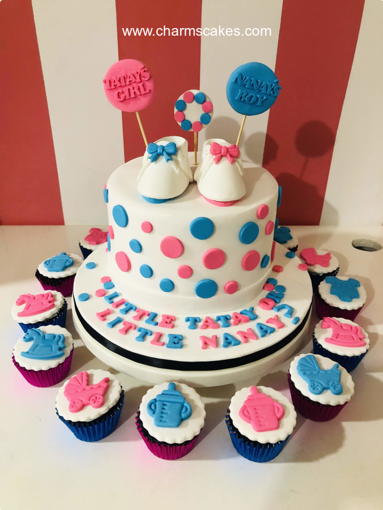 Booties Gender Reveal Custom Cake