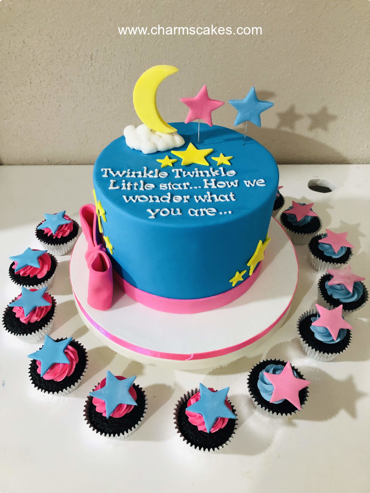 Twinkle Star Gender Reveal Gender Reveal Custom Cake