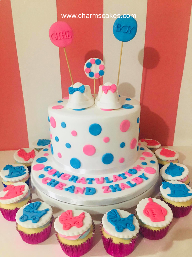 Reveal 1 Gender Reveal Custom Cake