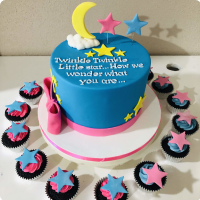 Twinkle Star Gender Reveal Gender Reveal Custom Cake