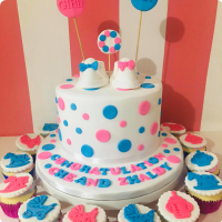 Reveal 1 Gender Reveal Custom Cake