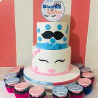 Stashes or Lashes Reveal Gender Reveal Custom Cake