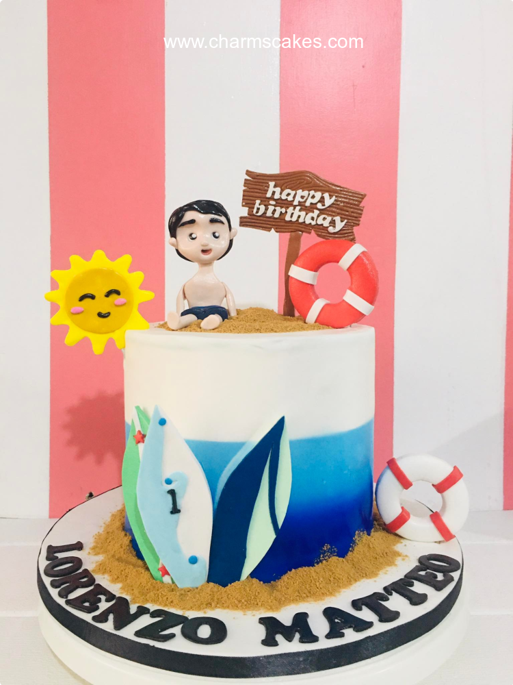 Sandy Beach Beach Custom Cake