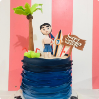 Surfing buddy Beach Custom Cake