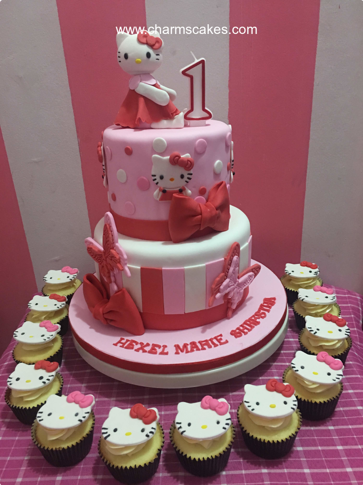 HK & Butterflies Hello Kitty Custom Cake