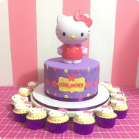 Purple Cake Hello Kitty Custom Cake
