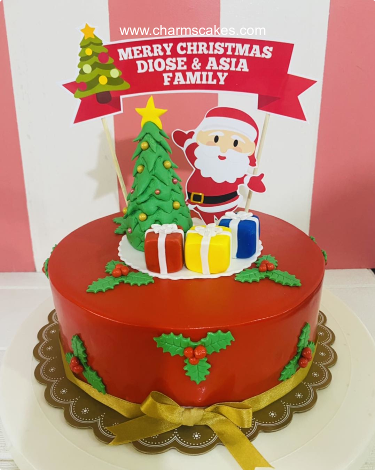 Santa Claus' Tree Holidays Custom Cake