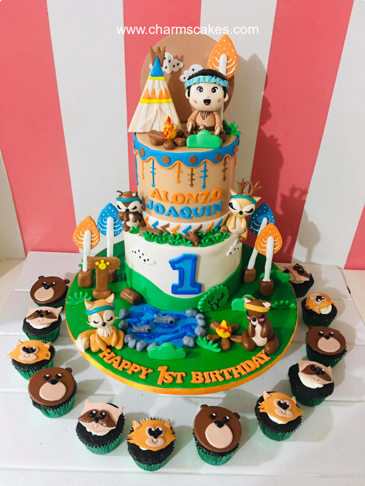 Indian Boy Jungle Safari Custom Cake